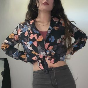 Floral button down shirt
